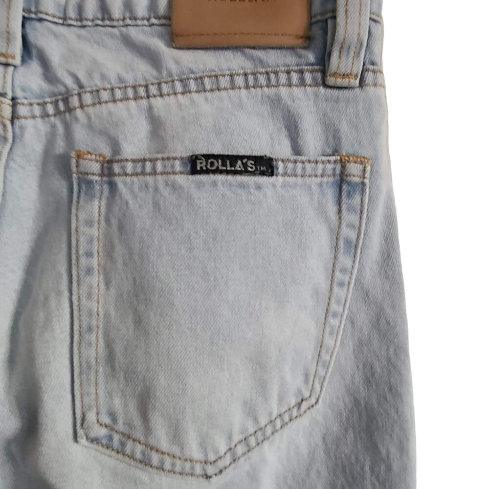 ROLLA'S Relaxo Chop Straight Leg Raw Hem Jeans In Original Bleach 16266C Mens 28 - Picture 8 of 16